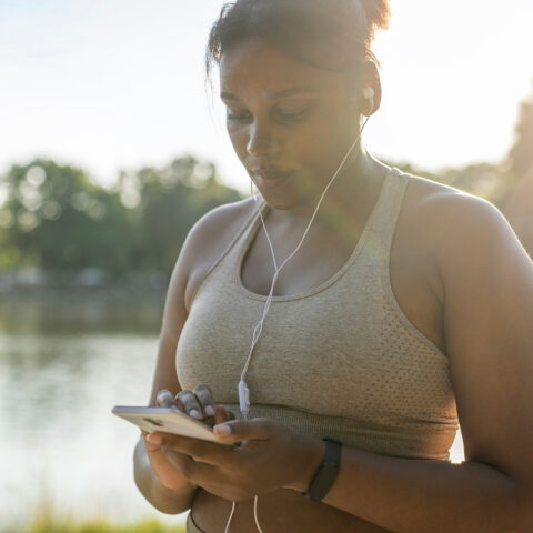 Woman using smartphone